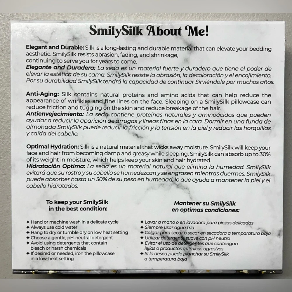 NWT Smily Silk Pillowcase - 100% Pure Mulberry Silk - 22Momme Highest Grade 6A